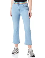 Spodnie damskie - Love Moschino Dżinsy damskie Rainbow z elastycznym paskiem, jasnoniebieski (light blue denim), 25 - miniaturka - grafika 1