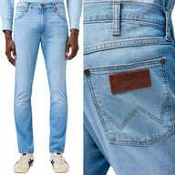 Spodnie męskie - Wrangler LARSTON SLIM Slate LIGHTWEIGHT cienkie spodnie jeansowe W33 L32 - miniaturka - grafika 1