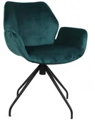 Krzesła - Krzesło tapicerowane z podłokietnikami obrotowe  Hugo - miniaturka - grafika 1