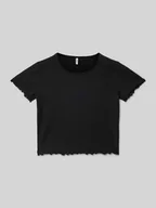 Koszulki dla dziewczynek - T-shirt o kroju regular fit z wykończeniem z falbanami model ‘NELLA’ - miniaturka - grafika 1