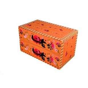 Pudełko kartonowe 2 szuflady poziome PROWANSALSKIE POMARAŃCZOWE - Pudła i pojemniki do przechowywania - miniaturka - grafika 1