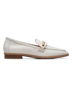 Clarks Skórzane slippersy "Sarafyna Iris" w kolorze białym - Kapcie damskie - miniaturka - grafika 1