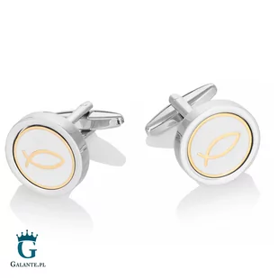 Galante Spinki do mankietów X2 Ichthys Silver PSC152A/260 - Spinki do mankietów i krawatów - miniaturka - grafika 1