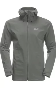 Jack Wolfskin Męska kurtka przeciwdeszczowa HIGHEST PEAK JACKET M (1115131_4143) wodoodporna i wiatroszczelna, wygodna, zielona gekon L EU - Kurtki męskie - miniaturka - grafika 1