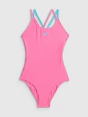 Stroje kąpielowe dla dziewczynek - 4F Kostium kąpielowy jednoczęściowy dziewczęcy - różowy 158/164 (12-14 lat) - miniaturka - grafika 1