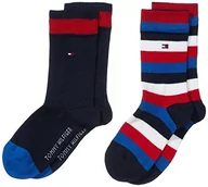 Skarpetki damskie - Tommy Hilfiger Chłopięce skarpety Basic Stripe (2 sztuki), niebieski (midnight blue) - miniaturka - grafika 1