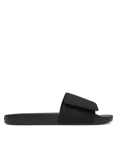 Calvin Klein Klapki Adj Pool Slide Canvas Logo HM0HM01749 Czarny - Klapki i japonki męskie - miniaturka - grafika 1