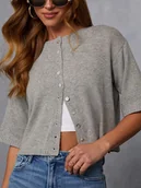 Swetry damskie - LA Angels Kardigan w kolorze jasnoszarym - miniaturka - grafika 1