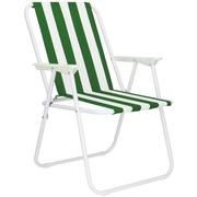 Meble turystyczne - Krzesło składane turystyczne na plażę i do ogrodu zielone pasy GC0051 - miniaturka - grafika 1