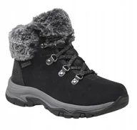 Botki damskie - SKECHERS FALLS FINEST DAMSKIE BOTKI CZARNE ZE SKÓRĄ 41 JŁA - miniaturka - grafika 1