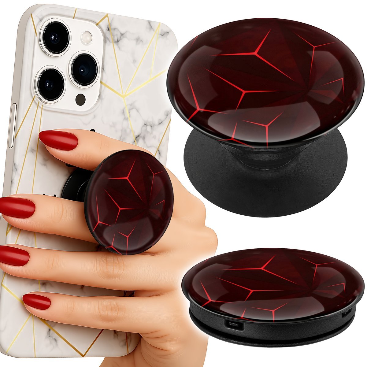 Uchwyt do telefonu Popsocket na palce/stojak ABSTRAKCYJNE KOLOROWE WZORY