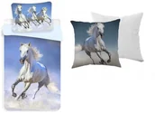 Pościel dla dzieci - Pościel Kon Konie 140x200 poszewka bawełna jasie KOń 40x40 - miniaturka - grafika 1