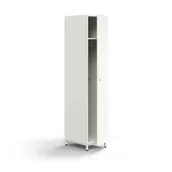 Szafy biurowe - Zamykana szafa QBUS, z drążkiem ubraniowym, nóżki, 2020x400x570 mm, biały - miniaturka - grafika 1