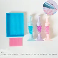Rękodzieło - TEMU 10 szt. Zestaw do Malowania Diamentami 5D Włącznie z Tacką na Kryształki×1, Glina×6 & Długopisy w 3 Kolorach Do DIY, Manicure, Wiercenia i - miniaturka - grafika 1
