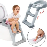 Nocniki - Nakładka Na Sedes Wc Z Drabinką Miękkie Siedzisko Szara - miniaturka - grafika 1