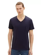 Koszulki męskie - T-shirt męski TOM TAILOR Basic z dekoltem w szpic, 10690-Dzianinowa marynarka, XXS - miniaturka - grafika 1