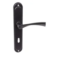 Klamki - Klamka do drzwi wewnętrznych z długim szyldem pod klucz Romana Czarna - miniaturka - grafika 1