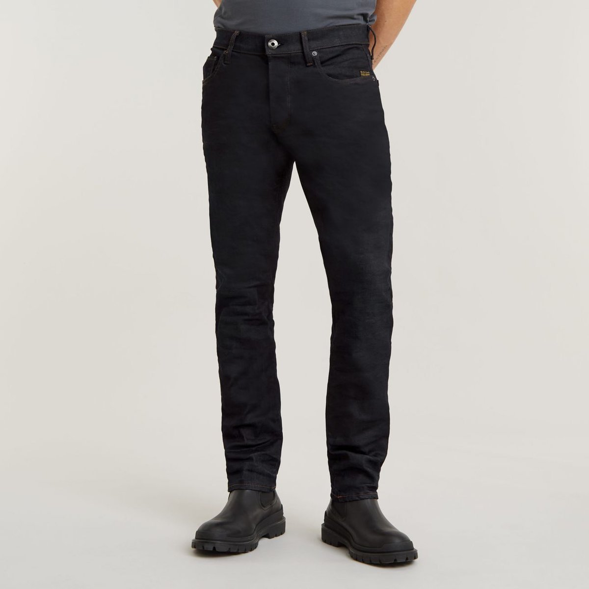jeansy męskie g-star 51003 7209 - 3301 regular tapared 89 dark aged