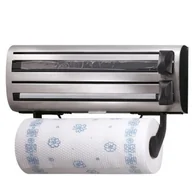 Wieszaki łazienkowe - Wieszak na ręczniki papierowe Kuchenprofi Trio, folię aluminiową i folię spożywczą, stal nierdzewna, 38 x 16 x 9 cm - miniaturka - grafika 1