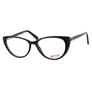 Damskie Okulary zerówki korekcyjne oprawki kocie oczy STAC-19 czarne - Okulary korekcyjne, oprawki, szkła - miniaturka - grafika 1