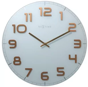 Nextime Zegar ścienny (biało-miedziany) Classy Round - Zegary - miniaturka - grafika 1