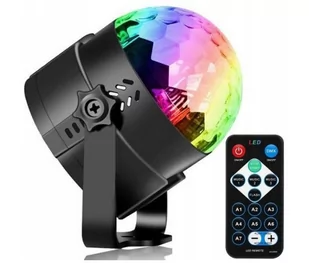 Projektor RGB LED kula disco dyskotekowa + pilot - Oświetlenie i efekty wizualne - miniaturka - grafika 1