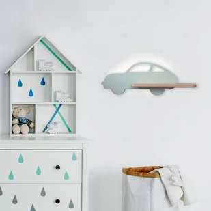 Candellux Lampa kinkiet półeczka 5W LED 4000K IQ Kids Car miętowy 21-85092 21-85092 - Lampy ścienne - miniaturka - grafika 1