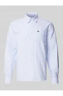 Koszule męskie - Koszula casualowa o kroju regular fit z naszywką z logo - Lacoste - miniaturka - grafika 1