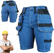 Odzież robocza - KRÓTKIE SPODENKI MOCNE Spodnie robocze męskie JEANS szorty MONTERSKIE BHP - miniaturka - grafika 1