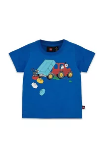 Koszulki dla chłopców - Lego t-shirt bawełniany dziecięcy kolor granatowy z nadrukiem - grafika 1