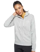 Bluzy damskie - Nike Damska bluza z kapturem W Nsw Fz Vrsty Szary Dk szary wrzosowy / matowy srebrny/S S - miniaturka - grafika 1