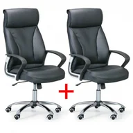 Fotele i krzesła biurowe - B2B Partner Fotel biurowy DERRY 1+1 Gratis, czarny NF294 - miniaturka - grafika 1