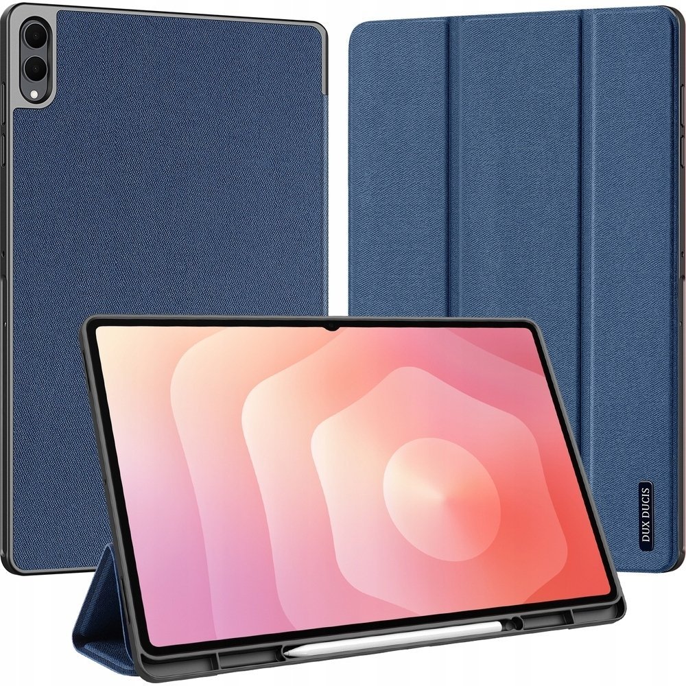 Etui na tablet iLike Dux Ducis Etui książkowe Galaxy Tab S11 Ultra Domo Series Tri-fold Stand PU Leather Tablet Cover Blue