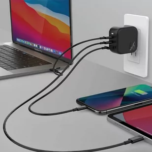 ENERGEA ład. siec. 1xUSB+2xUSB-C PD-PPS-QC 3.0 66W 2C1A czarny/black US+EU Travelite GAN66 - Ładowarki do telefonów - miniaturka - grafika 2