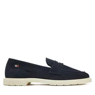 Półbuty damskie - Loafersy Tommy Hilfiger FW0FW08679 Granatowy - miniaturka - grafika 1