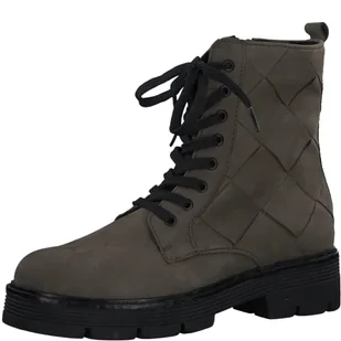 Marco Tozzi Damskie 2-25223-29 skórzane buty sznurowane botki, oliwkowe Comb, 36 EU - Botki damskie - miniaturka - grafika 1