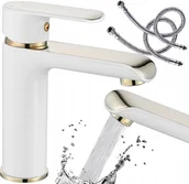 Baterie umywalkowe - Rea Bateria umywalkowa niska Bloom White Gold - miniaturka - grafika 1