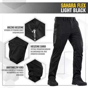 M-Tac - Spodnie Sahara Flex Lite - Czarne - 20064048 - Odzież taktyczna i umundurowanie - miniaturka - grafika 3