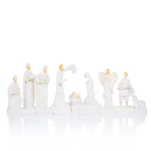 ZESTAW figurek do szopki  | 9 figurek | SZOPKA podświeltenie LED | św. Józef Maryja Anioł Pastuszek Trzej Królowie - Ozdoby bożonarodzeniowe - miniaturka - grafika 1