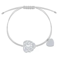 Biżuteria dla dzieci - Liść Monstery Bransoletka srebro - miniaturka - grafika 1