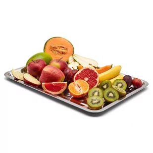 Taca metalowa TADAR, srebrna, 50x35 cm - Tace i patery - miniaturka - grafika 1