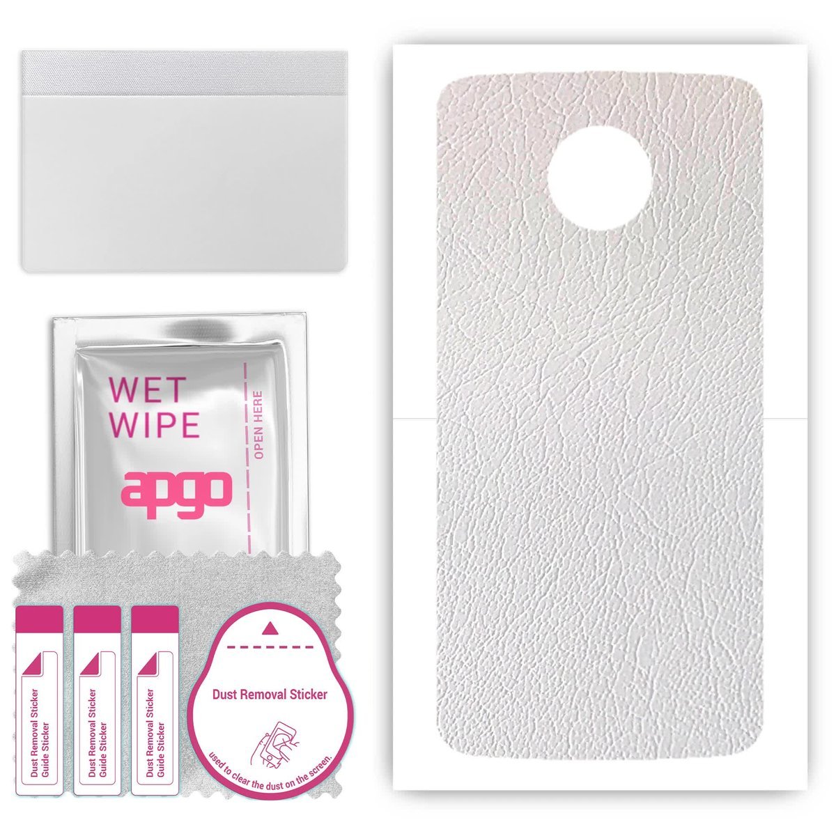 Folia naklejka skórka strukturalna na TYŁ do Motorola Moto Z Play - Skóra Biała - apgo SKINS