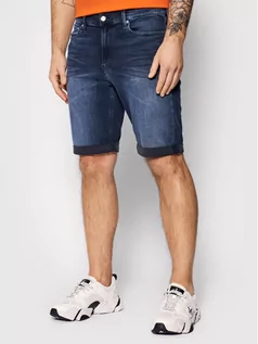 Spodenki męskie - Calvin Klein Jeans Szorty jeansowe J30J317740 Granatowy Slim Fit - grafika 1