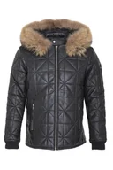 Kurtki męskie - Kurtka męska Chyston Kinabalu zimowa skórzana czarna -XL - miniaturka - grafika 1