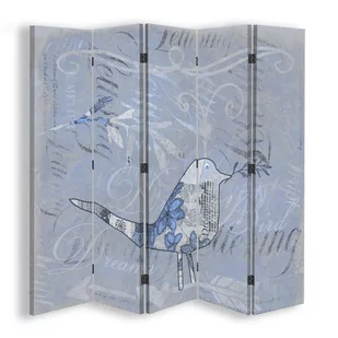 Parawan pokojowy FEEBY, Abstrakcyjny ptak niebieski 5, Obrotowy 180x170cm 5-częściowy - Parawany - miniaturka - grafika 1