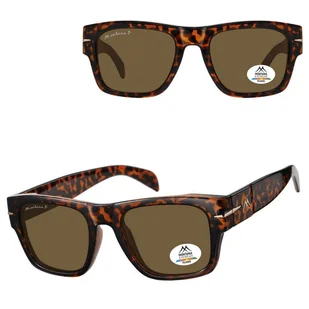 Panterkowe prostokątne okulary przeciwsłoneczne z polaryzacją MP189B - Okulary korekcyjne, oprawki, szkła - miniaturka - grafika 1