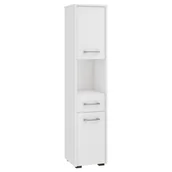 Szafki łazienkowe - FABRYKA MEBLI AKORD Słupek Regał Łazienkowy Fin 2d 1sz 1w Biały OP0LŁAZBIA001 - miniaturka - grafika 1