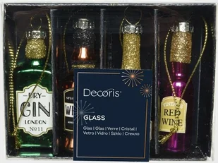 HOMLA Bombki ALCOL szklane w kształcie butelek 4 szt. - Bombki HOMLA Bombki ALCOL szklane w kształcie butelek 4 szt. - Bombki - miniaturka - grafika 1