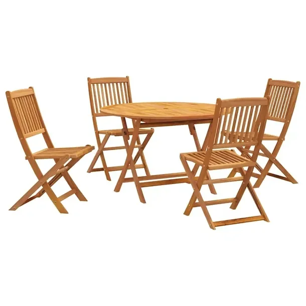 Zestaw mebli ogrodowych z litego drewna akacjowego 110x75 cm, brązowy