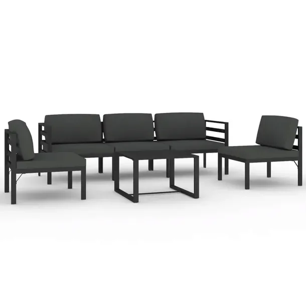 Modułowy zestaw wypoczynkowy ogrodowy antracytowy z aluminium 60x60x38 cm